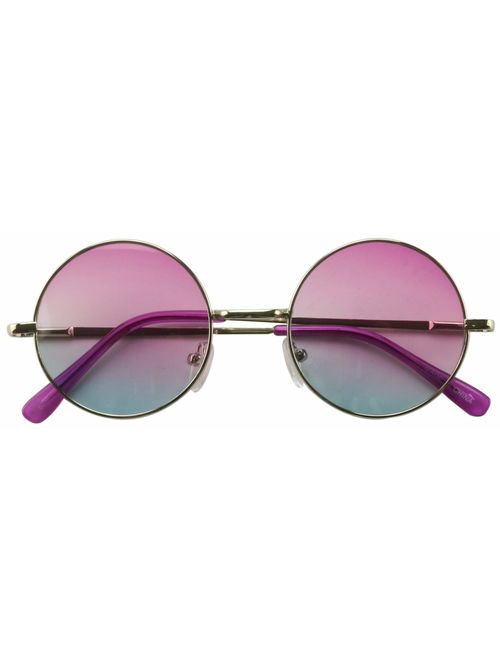 ShadyVEU Retro John Lennon Style Sunglasses Round Colorful Tint Groovy Hippie Wire Shades