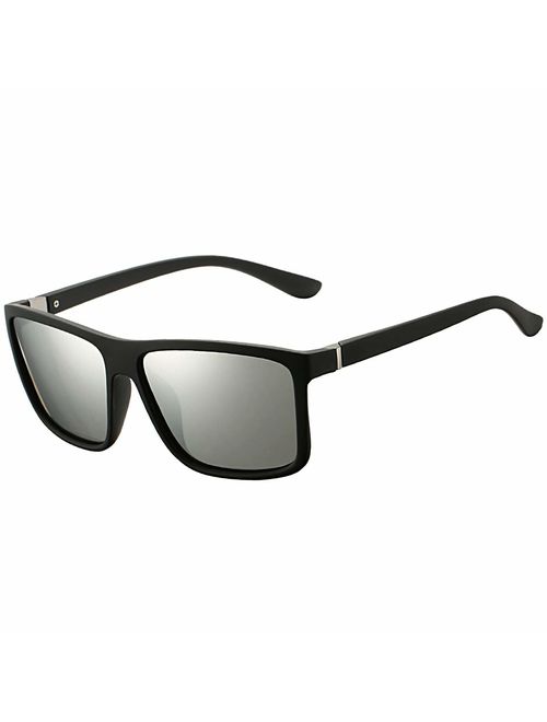 DeBuff Mens Square Polarized Sunglasses Stylish Driving Sun Glasses - TAC, UV400