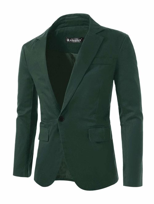 uxcell Men's Notched Lapel Button Slim Fit Casual Lightweight Sport Coats Blazer