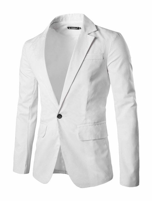 uxcell Men's Notched Lapel Button Slim Fit Casual Lightweight Sport Coats Blazer