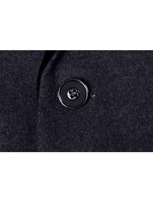 MOGU Men's 1 Button Center Vent Wool Blend Blazer Jacket