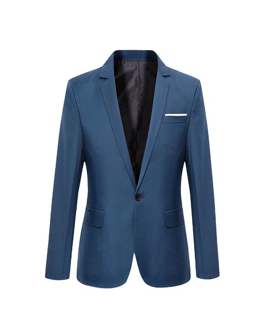 DAVID.ANN Men's Slim Fit One Button Casual Blazer Jacket