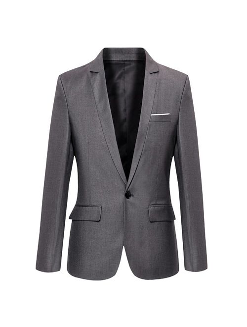 DAVID.ANN Men's Slim Fit One Button Casual Blazer Jacket