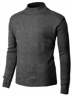 H2H Mens Slim Fit Turtleneck Pullover Sweaters Basic Tops Knitted Thermal of Various Styles