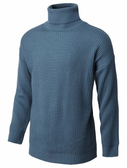 H2H Mens Slim Fit Turtleneck Pullover Sweaters Basic Tops Knitted Thermal of Various Styles