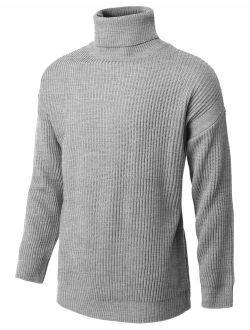 H2H Mens Slim Fit Turtleneck Pullover Sweaters Basic Tops Knitted Thermal of Various Styles