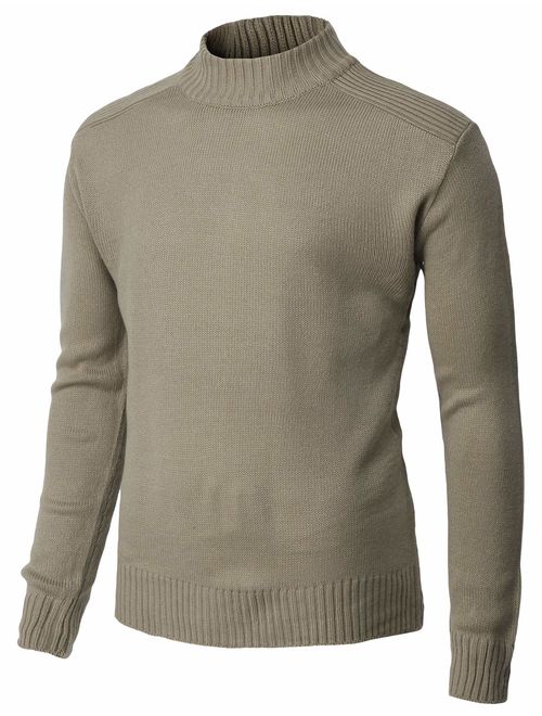 H2H Mens Slim Fit Turtleneck Pullover Sweaters Basic Tops Knitted Thermal of Various Styles