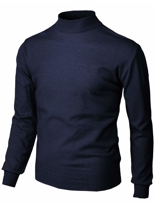 H2H Mens Slim Fit Turtleneck Pullover Sweaters Basic Tops Knitted Thermal of Various Styles