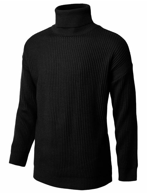 H2H Mens Slim Fit Turtleneck Pullover Sweaters Basic Tops Knitted Thermal of Various Styles