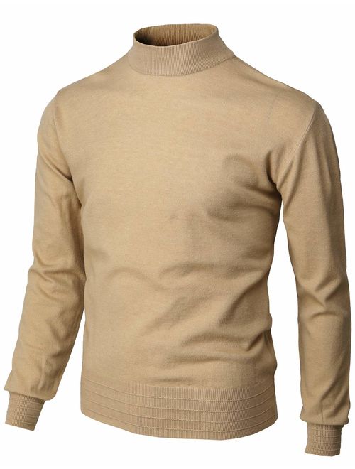 H2H Mens Slim Fit Turtleneck Pullover Sweaters Basic Tops Knitted Thermal of Various Styles