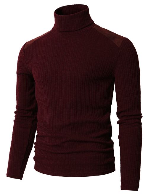 H2H Mens Slim Fit Turtleneck Pullover Sweaters Basic Tops Knitted Thermal of Various Styles