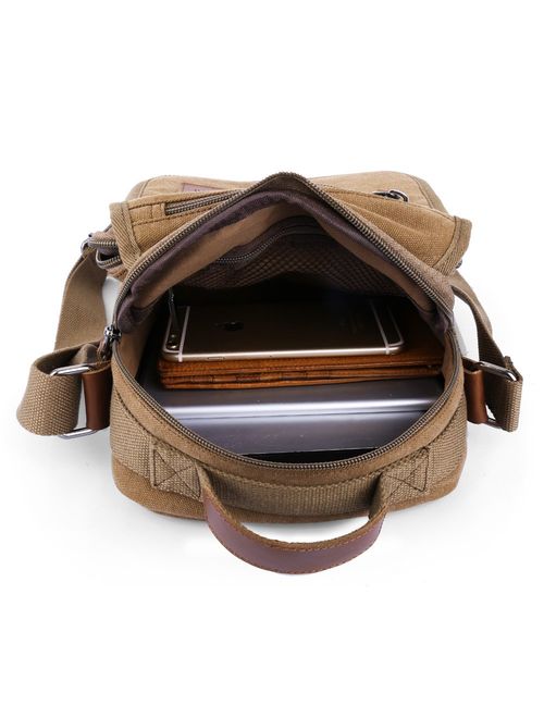 XINCADA Mens Bag Messenger Bag Canvas Shoulder Bags Travel Bag Man Purse Crossbody Bags for Work Business