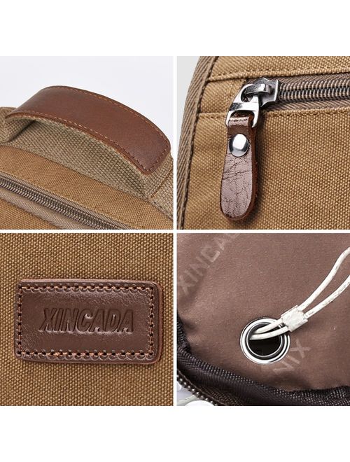 XINCADA Mens Bag Messenger Bag Canvas Shoulder Bags Travel Bag Man Purse Crossbody Bags for Work Business