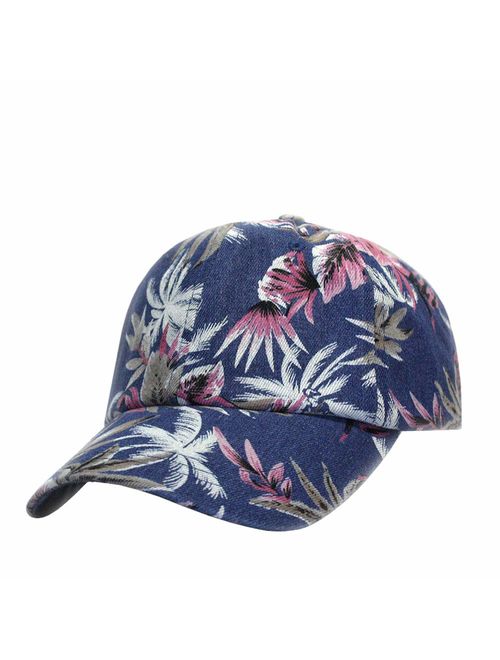 Premium Floral Hawaiian Cotton Twill Adjustable Snapback Baseball Caps