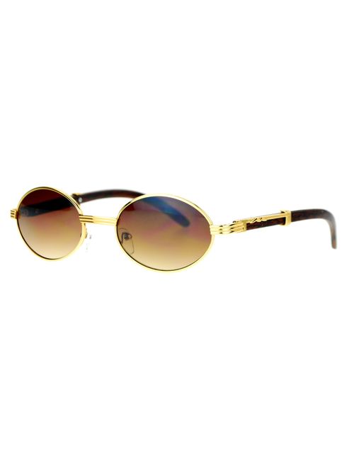 SA106 Retro Art Nouveau Vintage Style Small Oval Metal Frame Sunglasses