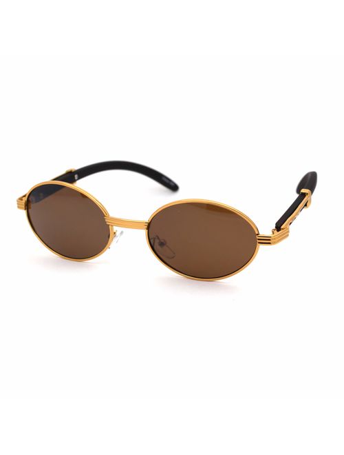 SA106 Retro Art Nouveau Vintage Style Small Oval Metal Frame Sunglasses