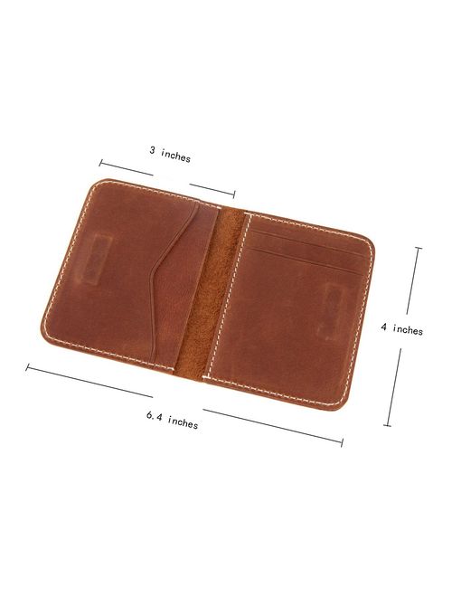 DUEBEL Full-grain Genuine Leather Slim Front Pocket Wallets, Minimalist Thin Card Holder, Card Case Wallet