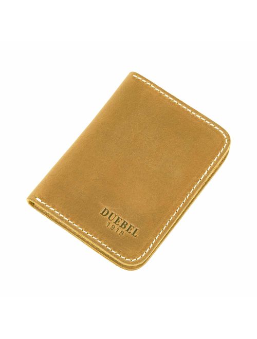 DUEBEL Full-grain Genuine Leather Slim Front Pocket Wallets, Minimalist Thin Card Holder, Card Case Wallet