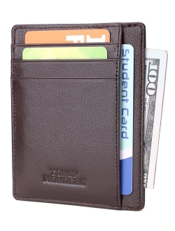 Tonly Monders Minimalist Genuine Leather Wallet RFID Front Pocket Wallet Slim Credit Card Holder