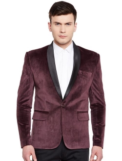 WINTAGE Men's Premium Velvet Notch Lapel Tuxedo Coat Blazer Jacket