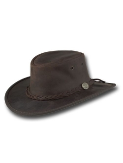 Barmah Hats Foldaway Bronco Leather Hat - Item 1060