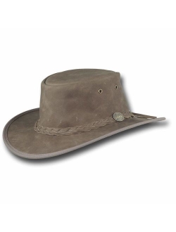 Barmah Hats Foldaway Bronco Leather Hat - Item 1060