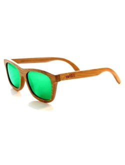 RAWWOOD Originals Wooden Polarized Bamboo Wood Sunglasses 100% Floating Wayfarer Shades