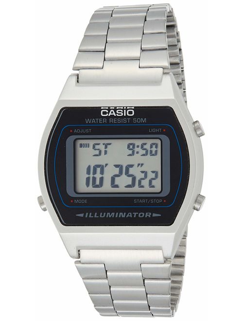 Casio B640WD-1A Men's Silver Digital Retro Stainless Steel Watch