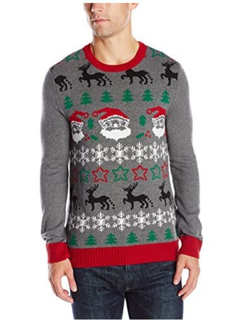 Ugly Christmas Sweater Company Men's Assorted Crew Neck Sweaters with Fun Xmas Icons, Sculls, and Sayings