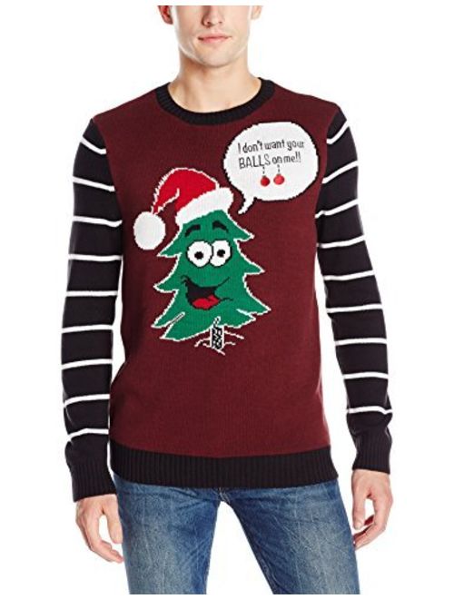 Ugly Christmas Sweater Company Men's Assorted Crew Neck Sweaters with Fun Xmas Icons, Sculls, and Sayings