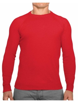 CC Perfect Slim Fit Crewneck Sweaters for Men | Lightweight Breathable Mens Sweater | Soft Fitted Pullover for Men