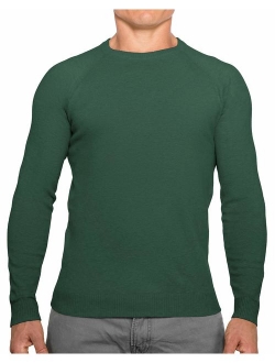 CC Perfect Slim Fit Crewneck Sweaters for Men | Lightweight Breathable Mens Sweater | Soft Fitted Pullover for Men