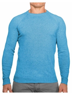 CC Perfect Slim Fit Crewneck Sweaters for Men | Lightweight Breathable Mens Sweater | Soft Fitted Pullover for Men