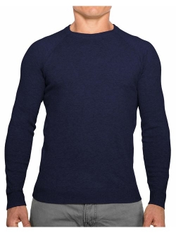 CC Perfect Slim Fit Crewneck Sweaters for Men | Lightweight Breathable Mens Sweater | Soft Fitted Pullover for Men