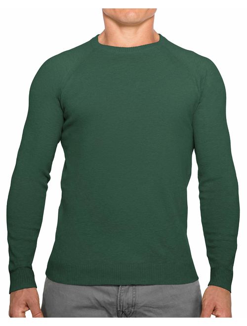 CC Perfect Slim Fit Crewneck Sweaters for Men | Lightweight Breathable Mens Sweater | Soft Fitted Pullover for Men