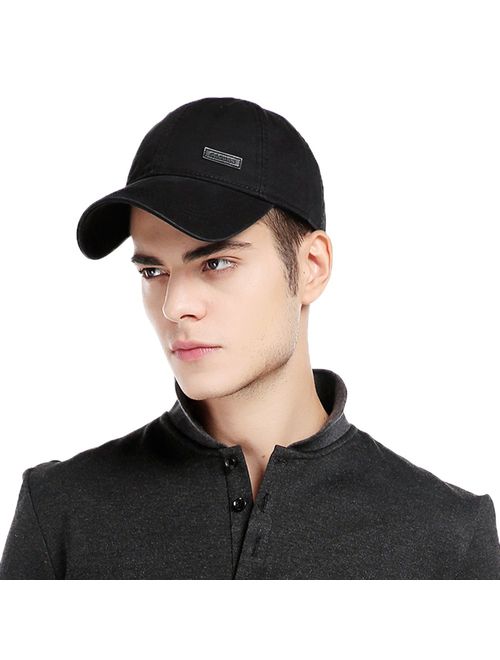 CACUSS Men's Cotton Classic Baseball Cap Adjustable Buckle Closure Dad Hat Sports Golf Cap