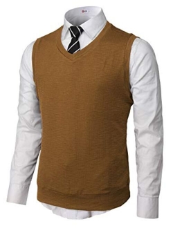 H2H Mens Casual Slim Fit Pullover Sweaters Vest Lightweight Knitted Thermal Basic Designed