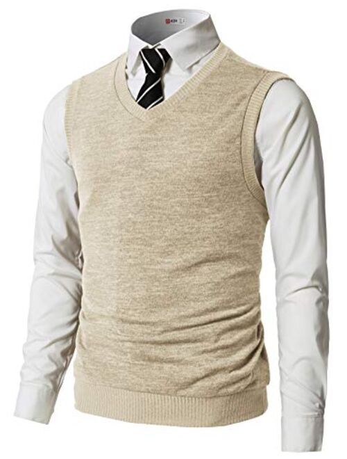 H2H Mens Casual Slim Fit Pullover Sweaters Vest Lightweight Knitted Thermal Basic Designed