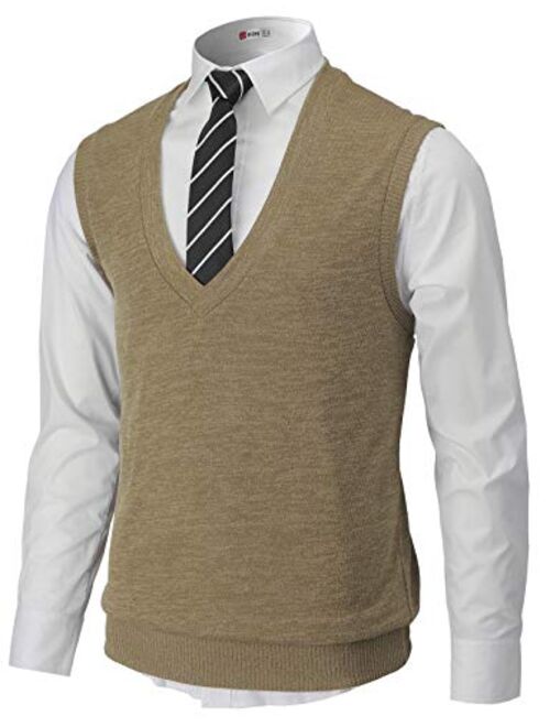 H2H Mens Casual Slim Fit Pullover Sweaters Vest Lightweight Knitted Thermal Basic Designed