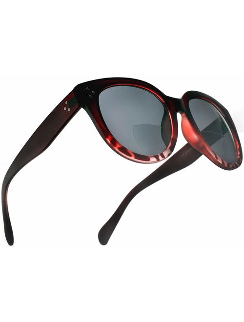 Bifocal Sunglasses for Women Oversized Reading Round Readers Under the Sun