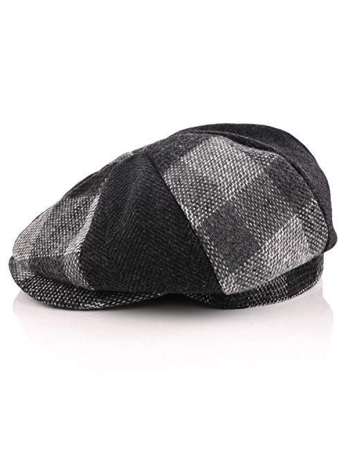 M MOACC Men Beret Hat Cotton Buckle Adjustable Newsboy Hats Cabbie Gatsby Cap