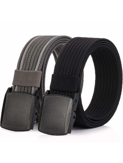 Hoanan 2 Pack Nylon Belt Outdoor Non-Metal Mens Military Web 1.5