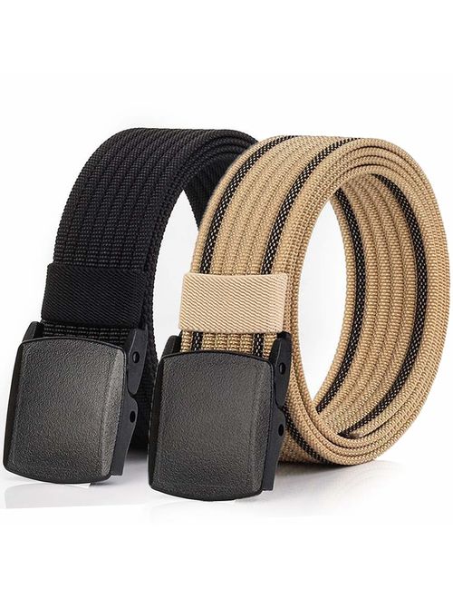 Hoanan 2 Pack Nylon Belt Outdoor Non-Metal Mens Military Web 1.5