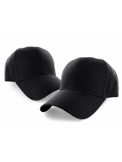 RBMelchi Set of 2, Baceball Cap Sports Athletic Fitted Hat