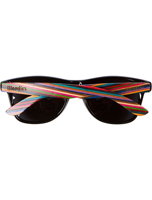 Woodies Rainbow Wood Sunglasses with Black Polarized Lenses