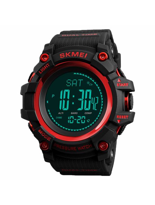 Watch Compass, Altimeter Barometer Thermometer Temperature, Pedometer Watch, Military Army Waterproof Outdoors Sport Digital Watch for Men