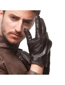 Men's Genuine Touchscreen Nappa Leather Gloves Driving Winter Warm Mittens