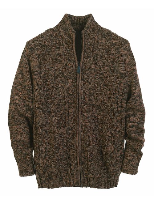 Gioberti Mens Cardigan Twisted Knit Regular Fit Full-Zipper Sweater