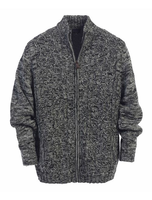 Gioberti Mens Cardigan Twisted Knit Regular Fit Full-Zipper Sweater