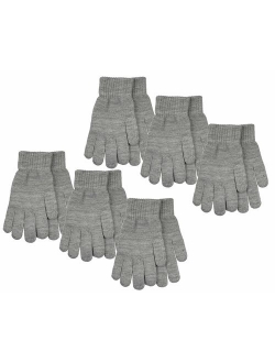 Gelante 6-12 Pairs Adult Winter Knitted Magic Stretch Gloves